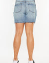 Kancan Full Size Raw Hem High Waist Denim Shorts