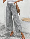 Tied Printed Wide Leg Pants