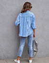Distressed Drop Shoulder Denim Jacket