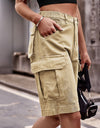 Denim Cargo Shorts with Pockets