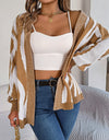 Open Front Animal Print Cardigan
