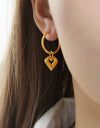 Heart Shape Lapis Lazuli Dangle Earrings