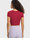 Round Neck Short Sleeve Cropped Sports T-Shirt