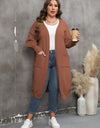 Plus Size Long Sleeve Pocketed Cardigan