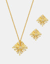 Starburst Gold-Plated Earrings and Necklace Set