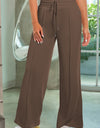 Drawstring Wide Leg Pants with Pockets