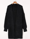 Woven Right Heathered Open Front Longline Cardigan