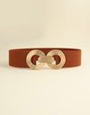 Geometric Buckle Elastic Wide Belt