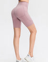 Wide Waistband Sports Shorts with Pockets