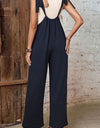 Tied Wide Leg Overalls