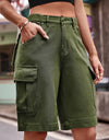 Denim Cargo Shorts with Pockets
