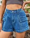 High Waist Denim Shorts with Pockets