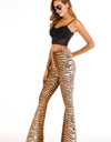 Tiger Print Flare Leg Pants