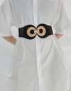 Alloy Buckle Elastic PU Belt