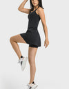 Square Neck Sports Tank Dress with Full Coverage Bottoms
