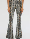 Snakeskin Print Flare Pants