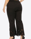 Plus Size Openwork Elastic Waist Pants