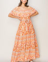 HYFVE Floral Off-Shoulder Tie Front Maxi Dress