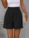Pocketed Mid-Rise Waist Shorts