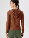 Drawstring Zip Up Hooded Active Outerwear