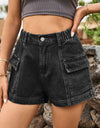 High-Waist Denim Shorts with Pockets