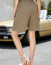 Elastic Waist Shorts with Pockets