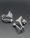 Moissanite Fishtail Rhodium-Plated Earrings