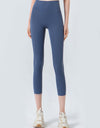 Wide Waistband Cropped Sports Leggings