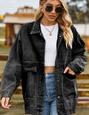Dropped Shoulder Denim Jacket with Pockets