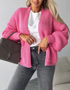 Open Front Dropped Shoulder Cardigan