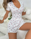 Ivy Lane Floral Ruched T-Shirt and Shorts Lounge Set