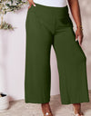 Double Take Full Size Smocked Wide Waistband Wide Leg Pants