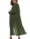 Long Sleeve Open Front Buttoned Cardigan