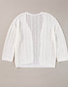 Openwork Open Front Dropped Shoulder Cardigan