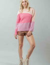 VERY J Color Block Long Sleeve Sweater