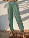 Weave Band Patchwork Elastic Waist Joggers