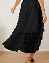 Ruched High Waist Tiered Skirt