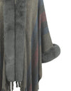 Color Block Fringe Detail Poncho