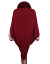 Striped Fringe Detail Long Sleeve Poncho