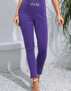 Chain Detail Slim Fit Cropped Pants