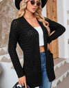Open Front Dropped Shoulder Cardigan with Pockets