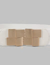 Geometric Buckle Elastic Wide Belt