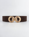 Geometric Buckle Elastic Wide Belt