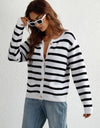 Woven Right Striped Button Front Cardigan