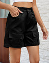 Pocketed High Waist Denim Shorts