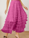 Ruched High Waist Tiered Skirt
