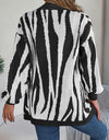 Open Front Animal Print Cardigan