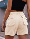 Buttoned Cargo Denim Shorts