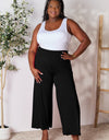 Double Take Full Size Smocked Wide Waistband Wide Leg Pants