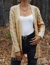Cable-Knit Button Down Cardigan